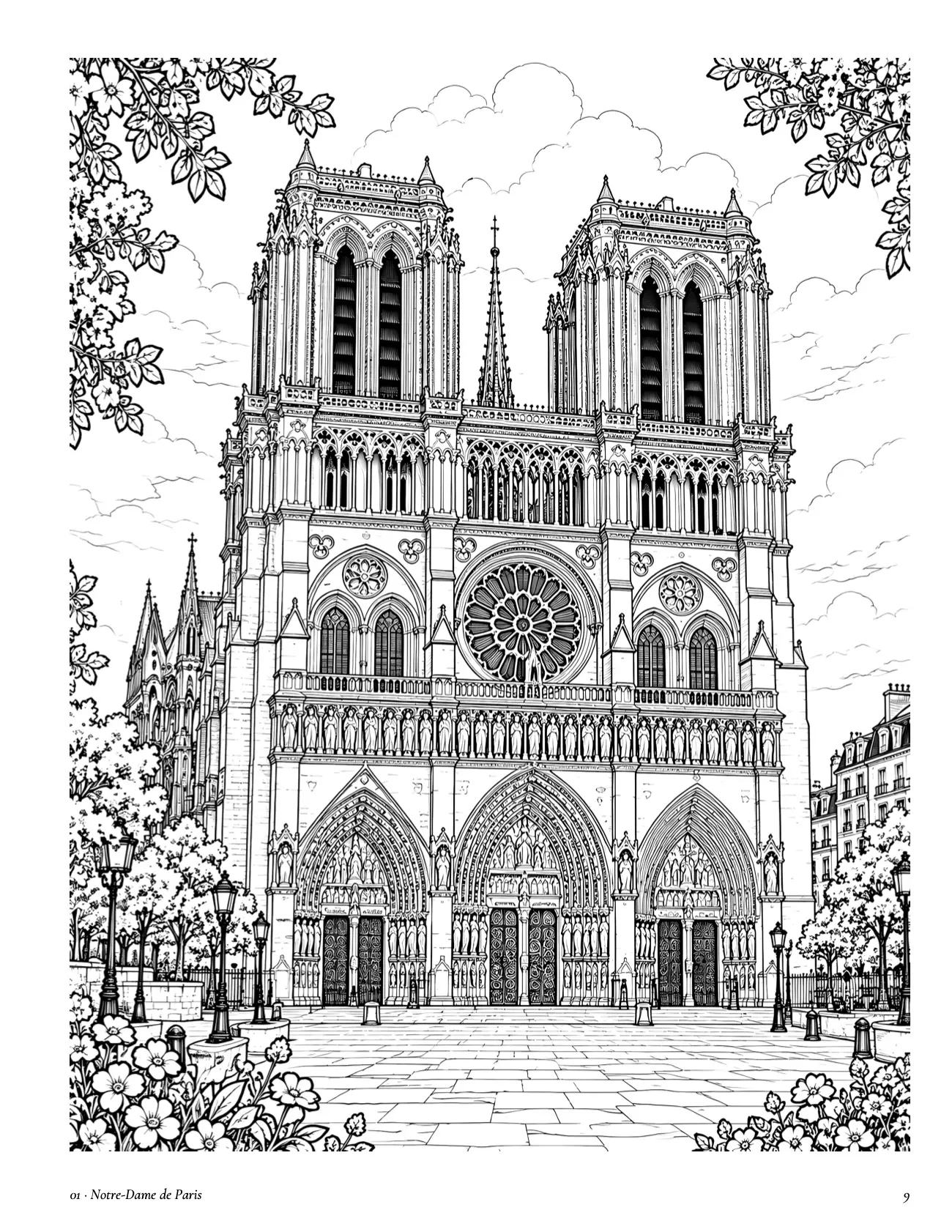 Planche à colorier : Notre-Dame de Paris